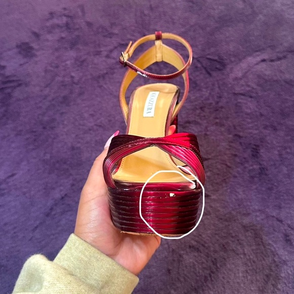 Aquazurra Sundance Metallic Leather Platform Sandals Size 40 - Picture 12 of 13